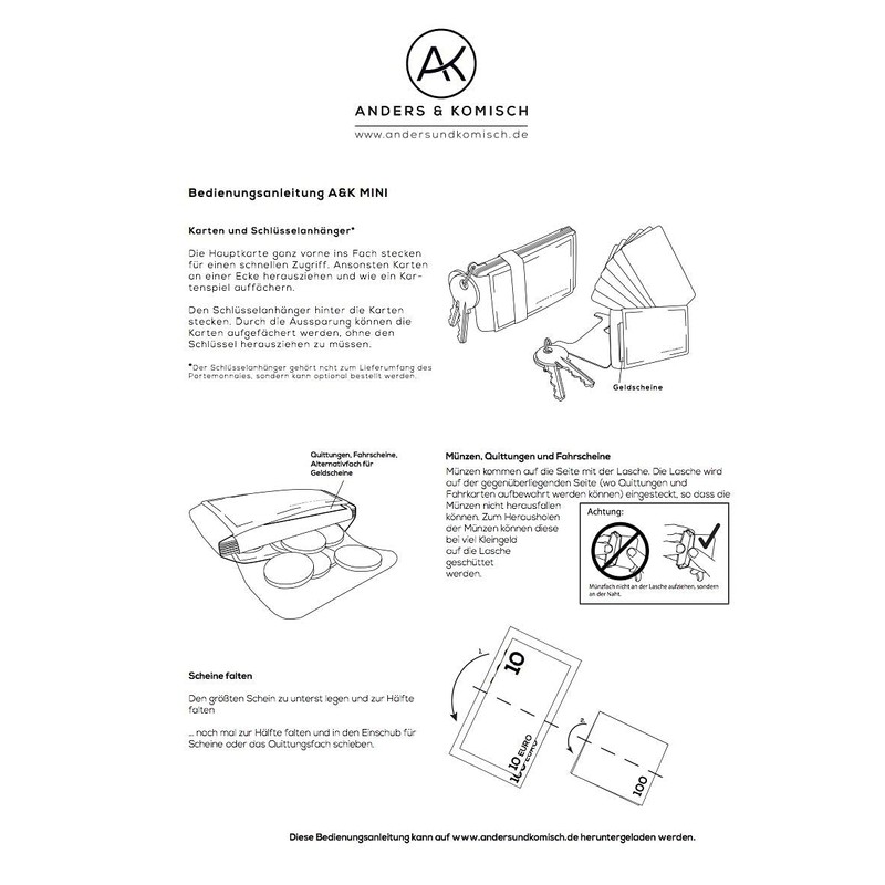Anders & Komisch Mini Wallet with Coin Compartment, Card Holder,