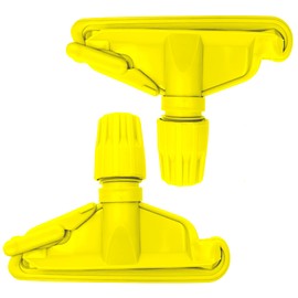 Kentucky Mop Head Clip Colour Coded, Pack of 2 Plastic Kentucky Mop Clip for Secure Attachment Between Mop Heads Replacement and Kentucky Mop Handle (Yellow)