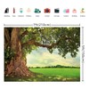 BINQOO Spring Tree Backdrop 7x5ft Spring Nature Green Grassland Photo