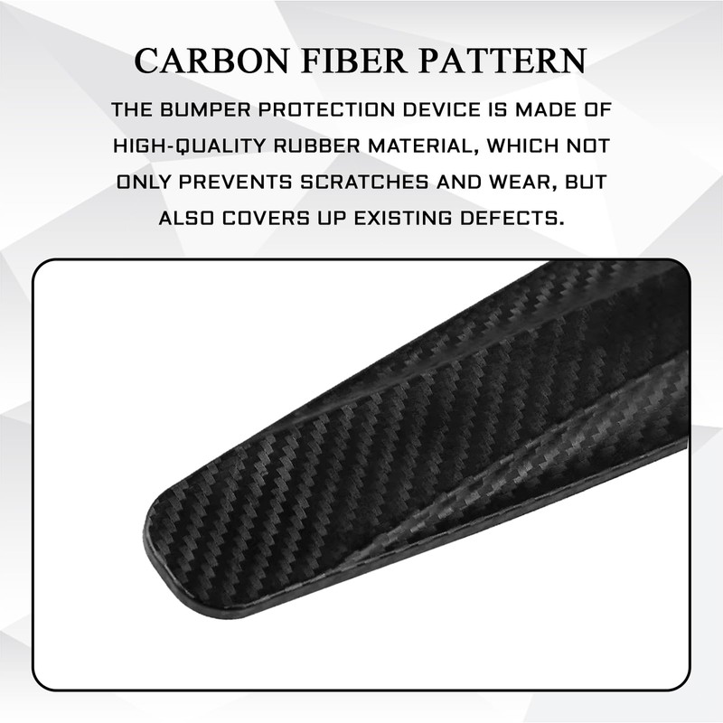 QKYS 2PCS Car Bumper Guard Strip, Scratch-Resistant Anti-Collision Patch, Rubber
