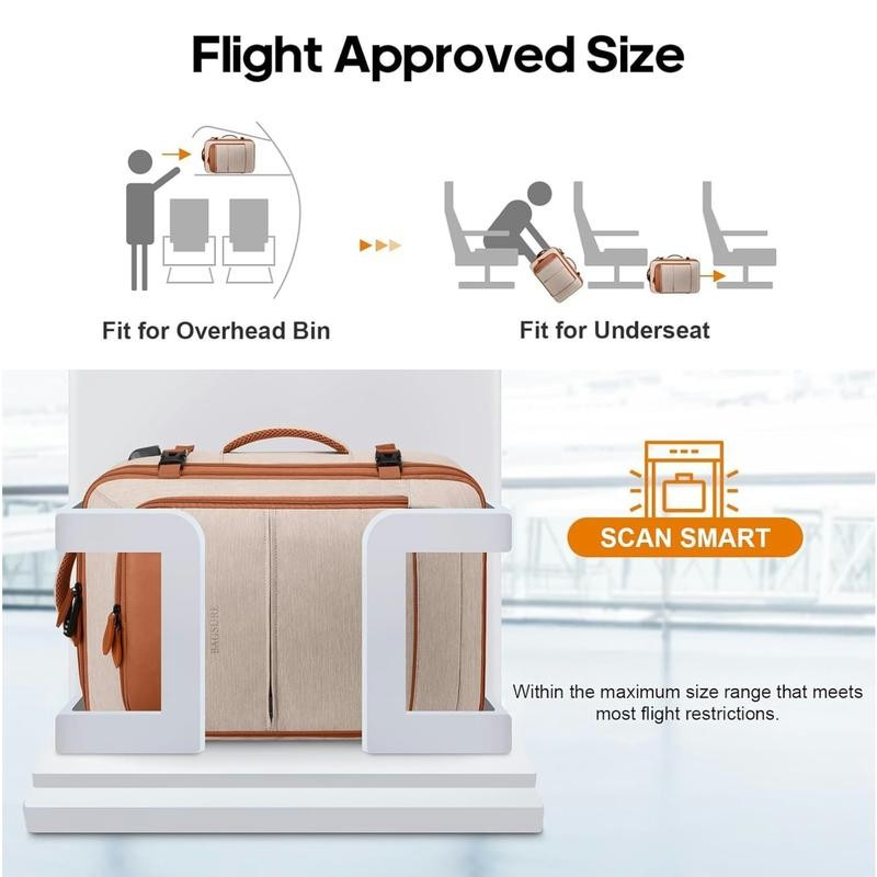 Bagsure 42L Travel Backpack, Hidden Straps, 3 Packing Cubes, Laptop