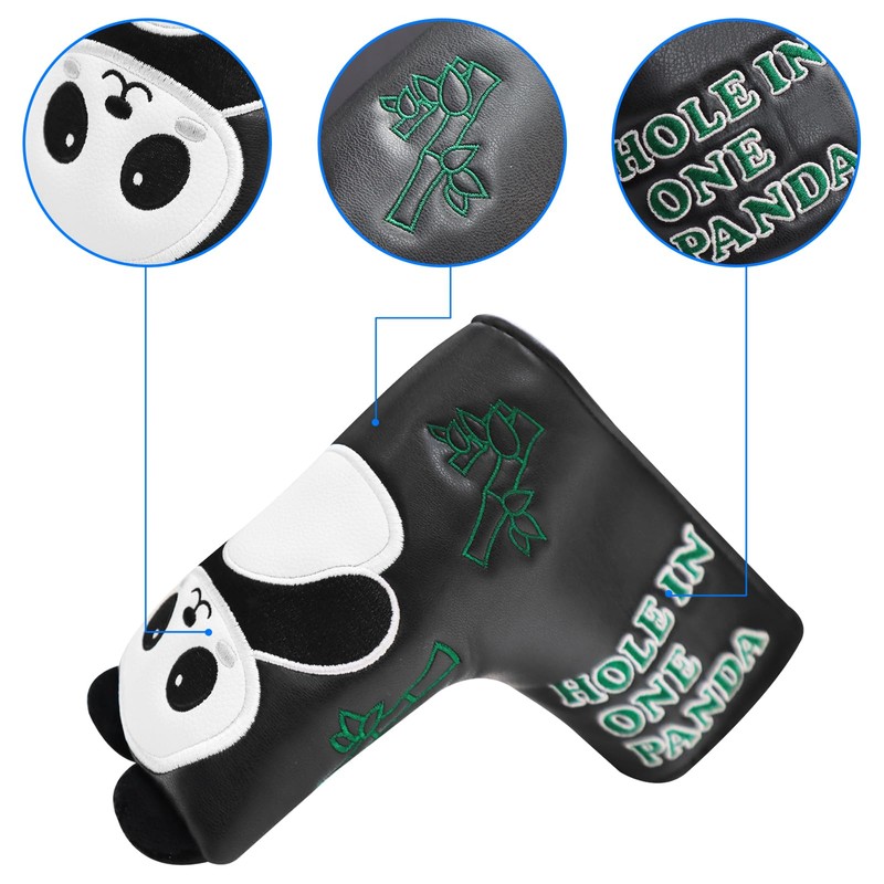 Golf Putter Head Cover Mallet, PU Leather Headcover for Blade