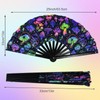 Rave Folding Fan,Large Rave Clack Folding Hand Fan UV Glow