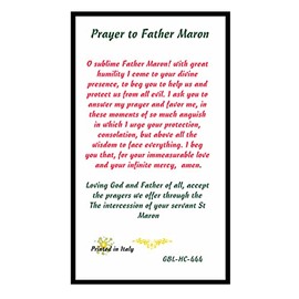 Gifts by Lulee, LLC Saint Maron Saint Maroun Founder of The Maronites Candles Medal Prayer Card Keyring Jewelry (card)