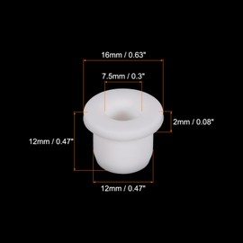 sourcing map 4Pcs T Type Rubber Grommet Mount Dia 12mm ID 7.5mm H 12mm Seal Protection Flexible Hole Plugs for Cable Pipe White