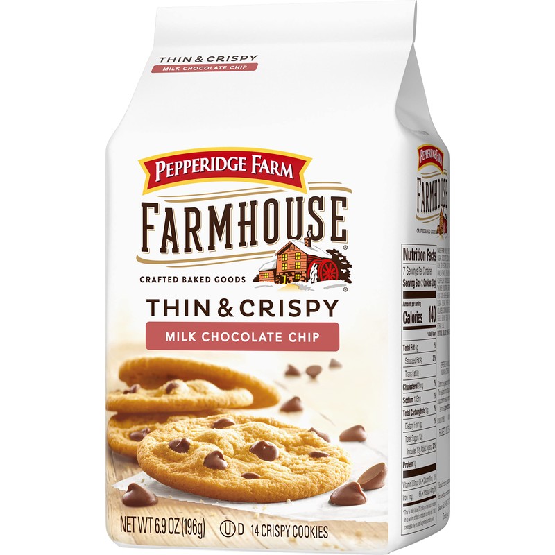 Pepperidge Farm Farmhouse Thin and Crispy Milk Chocolate Chip Cookies,