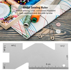 Metal Sewing Ruler Caliber Ruler Sewing Ruler Knitting Sewing Hem for Beginners Measuring