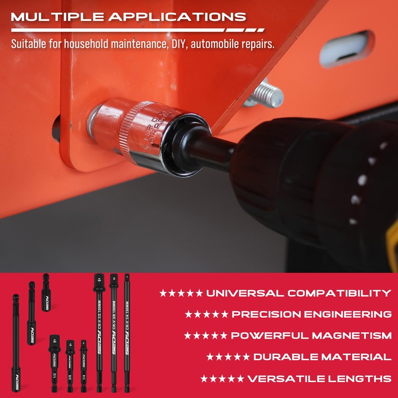 9-Piece Impact Socket Adapter Set, 1/4" 3/8" 1/2" Driver Socket