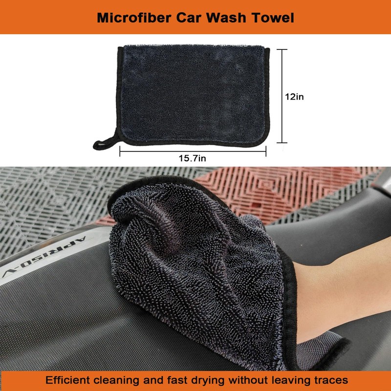 Motorcycle Cleaning Brush Kit 6 Pack with Easy Reach Brush,Wool