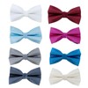 YEHMAN Men's Plain Bow Tie with Square Handkerchief in Gift