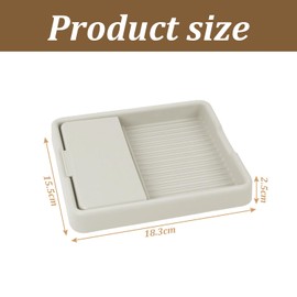 Pot Lid Holder, Pot Lid Holder, Spoon Rest Stand, Drawer Organiser Kitchen, Pans Organiser, Cooking Spoon Shelf for Kitchen, Worktop, Drip Stains, 18.5 x 16 x 2.5 cm (Warm White)