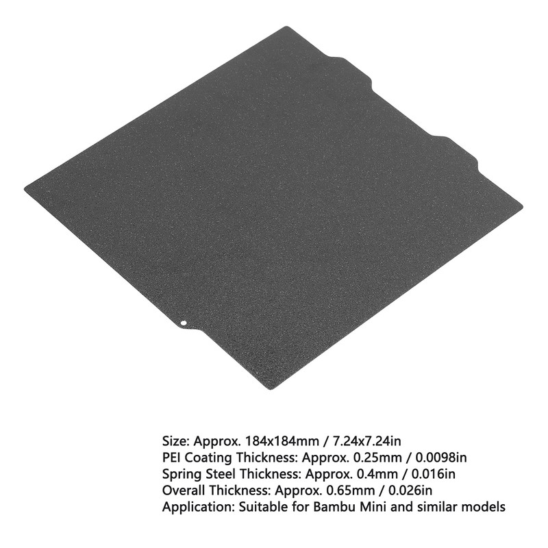 3D Printing PEI Build Plate 184x184mm Dual Side PEI Textured