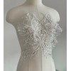 JRYYR White Sequin Appliques, Flower Lace Appliques, Bodice Applique, Beaded