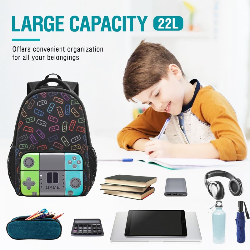 Beaulyn School Backpack For Boys Kids Game School Bag Middle