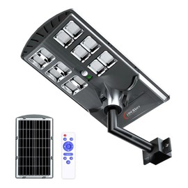 5000W Solar Street Lights Outdoor,Solar Security Flood Lights 42000lumens 6500K Dusk to Dawn with Motion Sensor IP66 Waterproof for Parking Lot,Stadium,Garden,Yard,Basketball Court,Barn