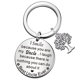 QMVMV Uncle Keyring Uncle Gifts Christmas Thanksgiving Birthday Gift for Uncle from Niece Nephew Best Uncle Ever Keychain