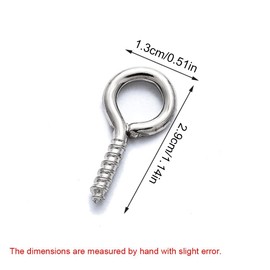 SULIUDAJI Pack of 100 eye screw hooks are used for eye screws made of resin jewellery beads and plastic made of stainless steel.