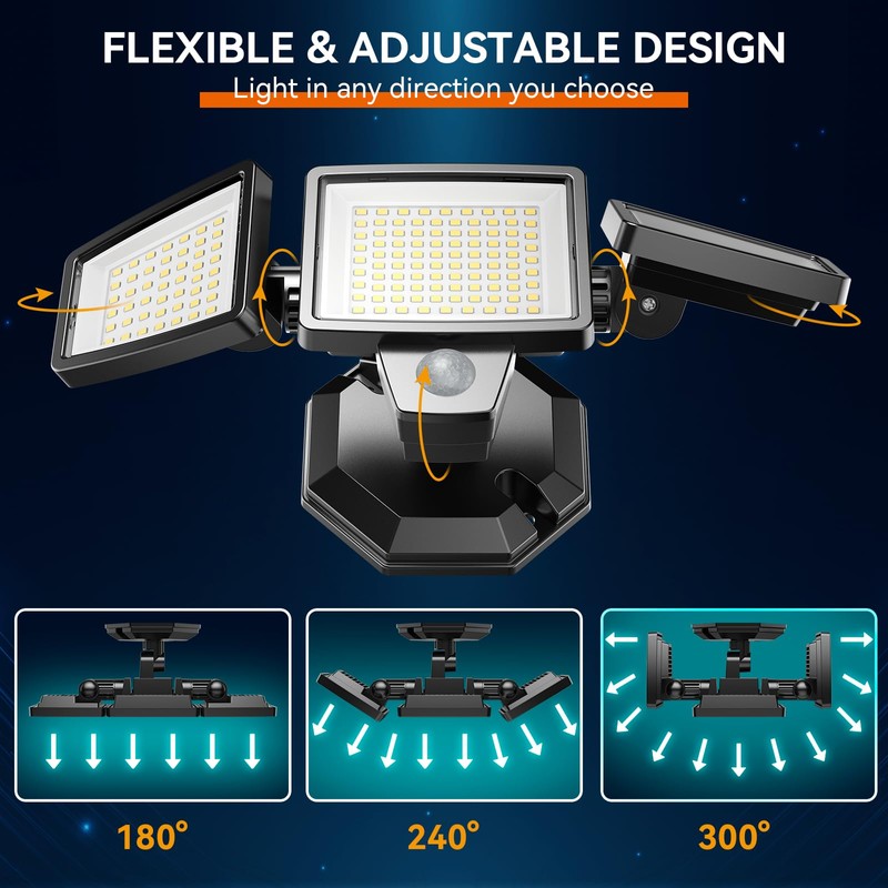 LED Security Lights Motion Sensor Outdoor Lights, 6500K Daylight, IP65