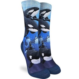 Good Luck Sock Women's Pod of Orcas Socks, Shoe Size 5-9