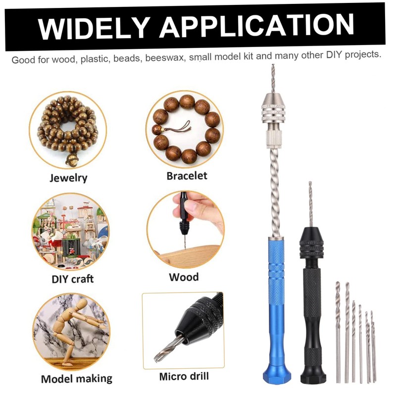 Mipcase Hand Drill Set Steel Pin Vise Jewelry Drills for