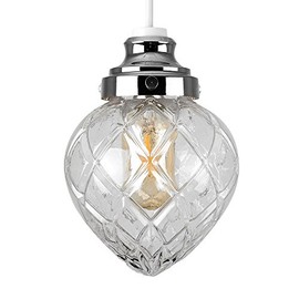 MiniSun Modern Silver Chrome & Decorative Crystal Effect Clear Glass Droplet Design Ceiling Pendant Shade