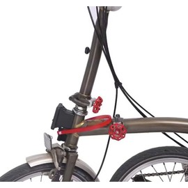 Quick Release Luggage Leather Strap for BROMPTON Red Blue (Red)