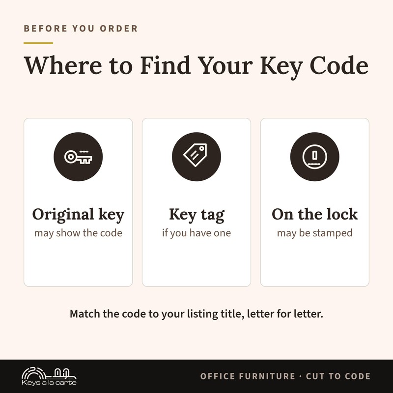 KEYSALACARTE Sentry Safe Replacement Key - Code C034B - Precision-Cut