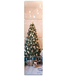 BQRIS Unbreakable Full Length Wall Mirror,The Door Mirror,4Pack 14''x14'',Acrylic Mirror Kids,Shatterproof Plexiglass Long Mirrors for Bedroom Closet,Children Non Glass Stick on Mirror