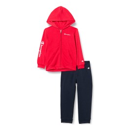 Champion Baby Boys Legacy American Classics-Ultra Light Powerblend Terry Hooded Full Zip Tracksuit Children, (Rosso Intenso/Blu Marino)