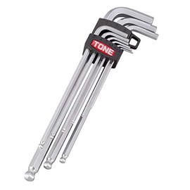 Tone BL900 Long Ball Point L-Shaped Wrench Set, Includes 9 Pieces