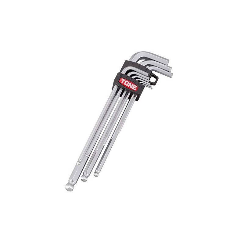 Tone BL900 Long Ball Point L-Shaped Wrench Set, Includes 9