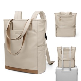 GOLF QUALITY Convertible Laptop Backpack for Women Men Carry on Tote Backpack Teacher Bookbag for College Work Nurse Travel Leisure,16 Inch,Apricot