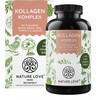 NATURE LOVE® Collagen Complex - 180 Capsules - with Hyaluronic Acid, Biotin, Selenium, Zinc, Vitamin C from Acerola & Bamboo Extract - High Dose Collagen - Laboratory Tested and Produced in Germany