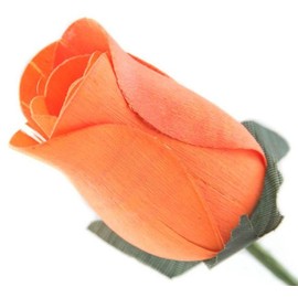 Orange Roses Bunch of 8 Closed Bud Wooden Roses for Crafts Custom Bouquets and Other DIY Projects. Choose Form Over 50 Colors