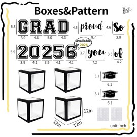 Heyigrow Graduation Decorations 2025 107 Pcs Balloons Light Boxes Set Bachelor Party Supplies Photo Background for Collage High School Celebration (Black Set)