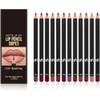 Juego de 12 delineador de labios, delineador labios de Larga Duración y Resistente al Agua, lip liner para Definir los Labios y Maquillaje Diario