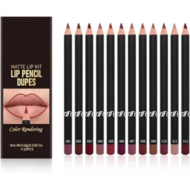 Juego de 12 delineador de labios, delineador labios de Larga Duración y Resistente al Agua, lip liner para Definir los Labios y Maquillaje Diario