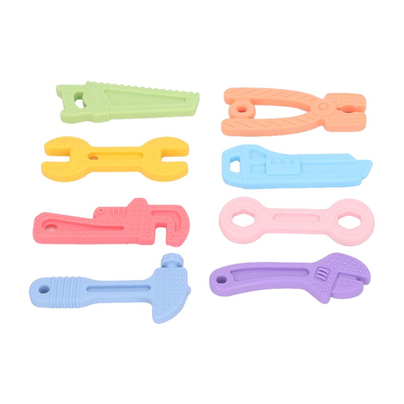 8Pcs Silicone Baby Teether Toys Soothe Babies Sore Gums Soft