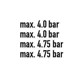 #A5778 Tyre Pressure Sticker 4.0 4.75 Bar Wheel Loader Truck Excavator Air Pressure 4 x 4 cm x 23 cm