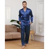TeJoyce Mens Silk Pyjamas Set Satin Pyjamas for Men Long