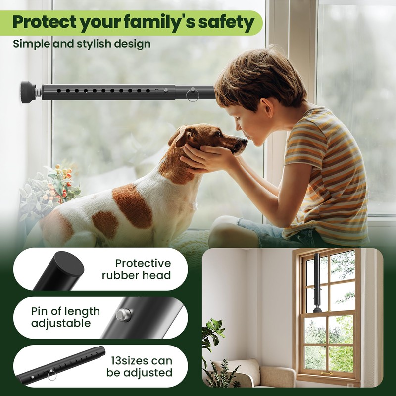 Gadgetzan 4 Pack Window Security Bars Adjustable 11"-18",Portable Short Sliding