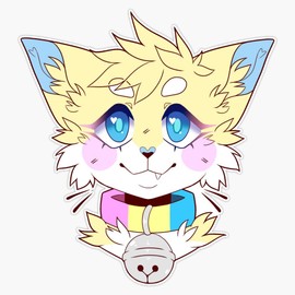 Pan Pride Kitty Sticker Outdoor Rated Vinyl Sticker Decal for Windows, Bumpers, Laptops or Crafts 5"