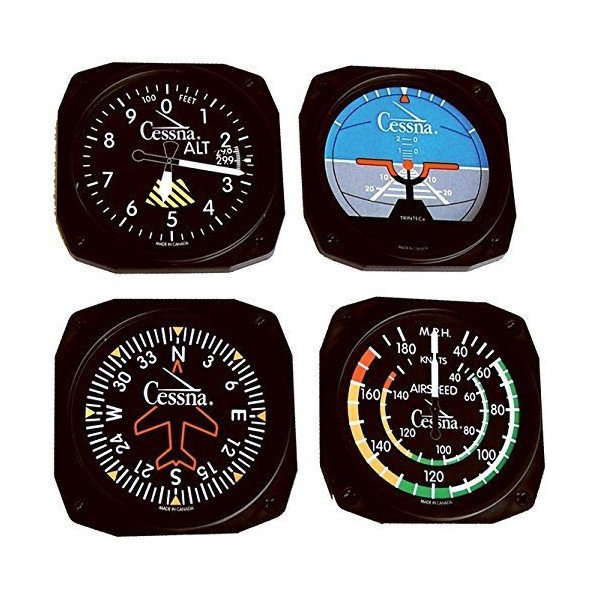 Trintec Cessna Classic Aircraft Instrument Coasters Model CES-9075