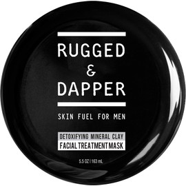 RUGGED & DAPPER Detox Mineral Clay Facial Mask | Natural Acne & Age Defense Treatment for Men- 5.5 Oz