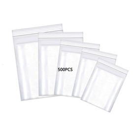 HVDHYY Ziplock Bag Set Mixed Zip Bags 500 Pieces 160µ Poly Bag Seal Bag Resealable 4 x 6 cm 6 x 9 cm 7 x 10 cm 8 x 12 cm 10 x 15 cm