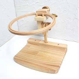 Eddie Koubou Embroidery Hoop Stand [C Model] (Wooden Handle Attached, Standard + Thick Frame Grip Included) 《Round Frame Not Included》Easy to Use Model with Wooden Handle, Embroidery Stand, Embroidery