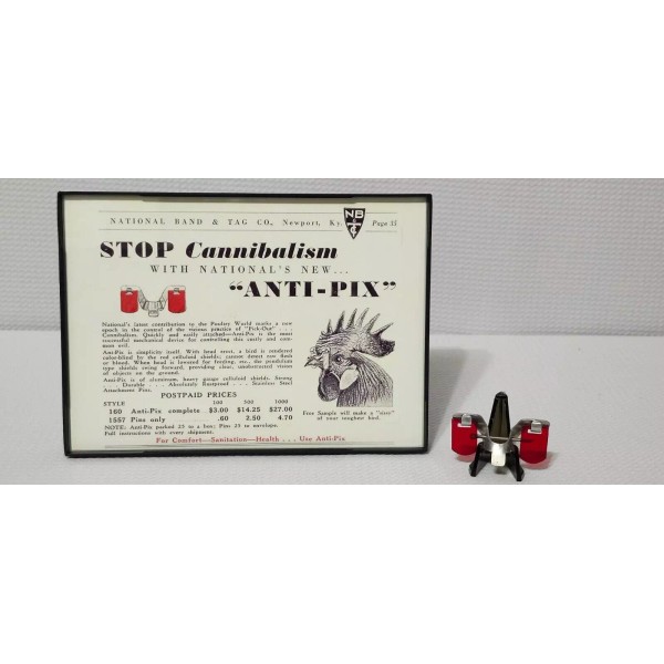 Vintage Pair of National Band &Tag Co. Red Chicken Glasses