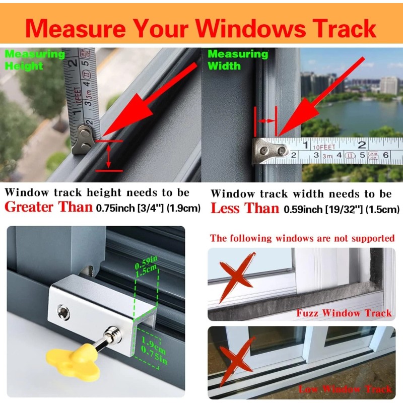 Tahikem Window Safety Locks Adjustable Sliding Door Window Security Locks