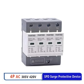 LZVRX Surge Protective Device AC 3P+N 20~40KA 30KA~60KA 385V 420V House Lightning Protection Arrester Low-Voltage Protector (Color : 4P 420V AC, Size : 20-40KA)