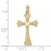 Unbranded 10K Yellow Gold Polished and Engraved Cross W/ Heart